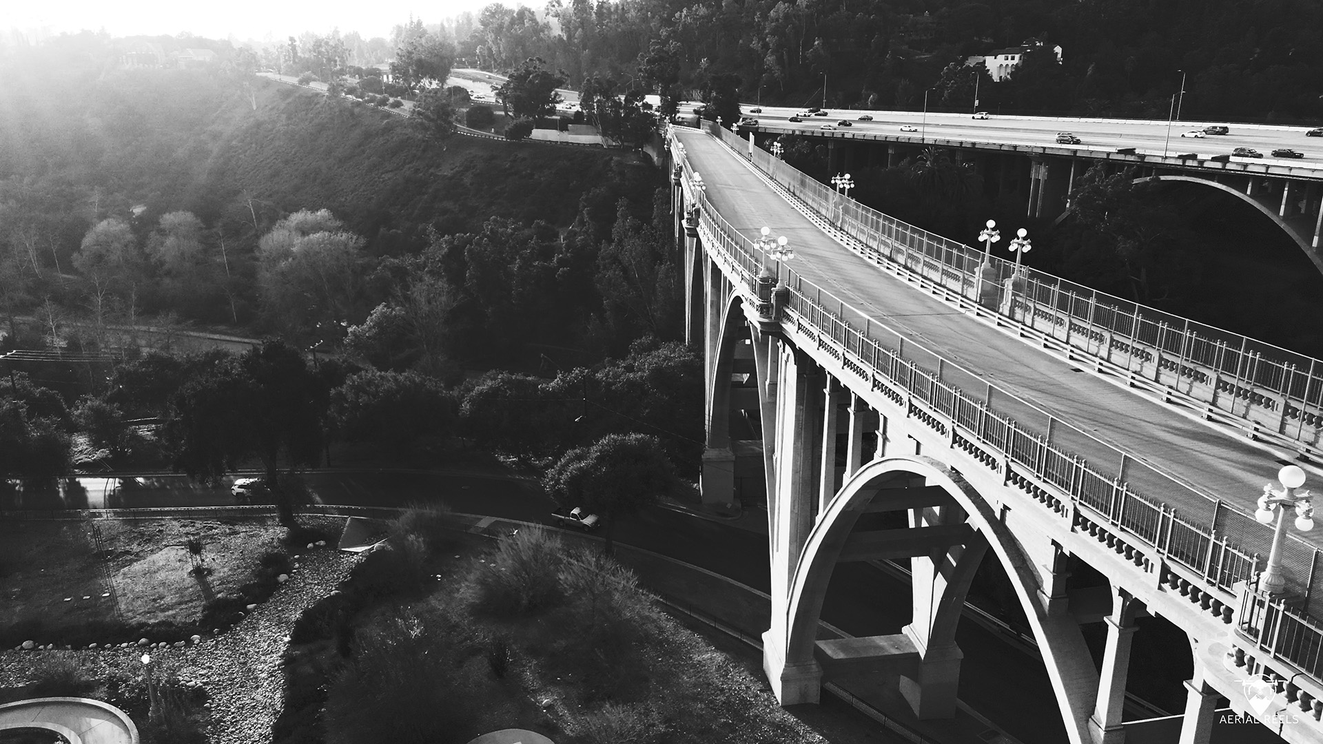 Pasadena Bridge BW Thumbnail Medium Size